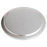 Round metal lid on a white background