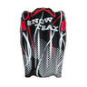 Snow Trax - heavy duty inflatable sled. Black with white design and red handles to hold on with.