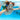 Little boy swimming underwater with eye mask on.  Blue with yellow trim.
