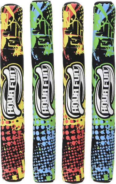 Active Xtreme Dive Sticks  4pk, with fun designs.  2 red, yellow, black and white. 2 green, blue, black and white. 