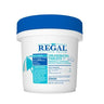 White container with blue lid labeled 'Regal' on a white background