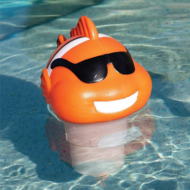 Orange & White Clownfish with Sunglasses Chlorinator in water