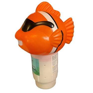 Orange & White Clownfish with Black Sunglasses Chlorinator, side view 