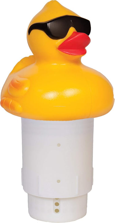Yellow Derby Duck with Sunglasses and red lips 3" Tab Chlorinator