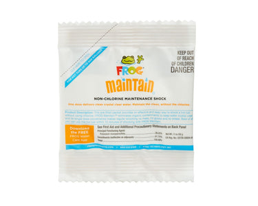 Pack of Frog maintain non-chlorine maintenance shock on a white background