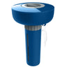 A blue and gray Life Pop-Up Bromine Chemical Dispenser for spas, hot tubs, and small pools.