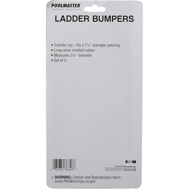 Poolmaster ladder bumper packaging with product details on a white background