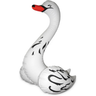 Inflatable swan pool float on a white background