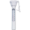 White pool thermometer on a white background