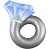 Inflatable ring with diamond-shaped buoyancy aid on a white background