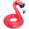Inflatable flamingo pool float with sunglasses and 'Coconut' branding on a white background