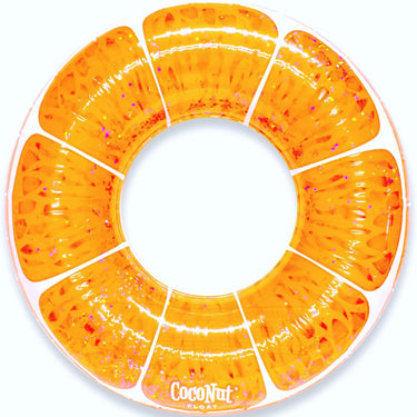 CocoNut Float Glitter Citrus Pool Floats – Inflatable Ring Floats – Durable Long Lasting 3.5 Foot Lounge Tubes and Water Toys - 8+ years
