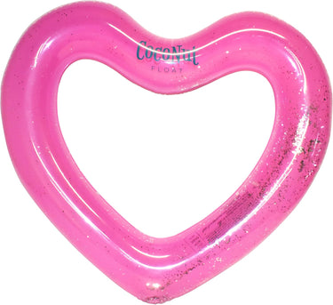 CocoNut Float Glitter Heart Pool Floats – Inflatable Pool Rings – Durable Long Lasting Lounge Tubes and Water Toys – Fun Decoration for Parties, Events – Ages 8+ Years