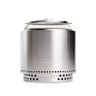 Stainless steel outdoor stove with 'solostove' branding on a white background
