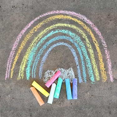 Chalk Drawing of a Rainbow