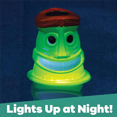 Light Up Solar Tiki Chlorinator at night in water