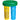 Two cylindrical cartridges, one yellow and one blue, with green lids, on a white background.