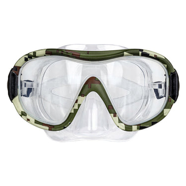 camo swim mask better view showing camo accent around the eyes and cheek area