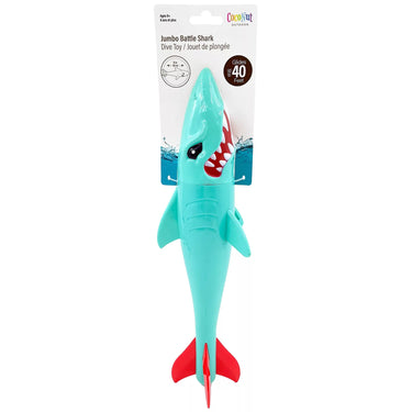 Toy shark with a red tail on a white background