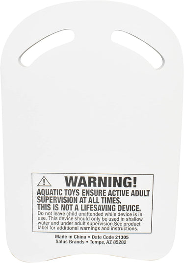 Back of kickboard with warning sign