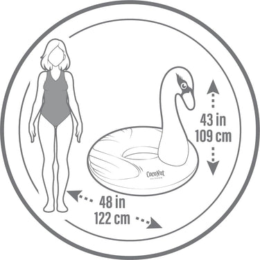 Coconut Outdoor Majestic White Swan Pool – Inflatable Pool Ring Float 8+ Years