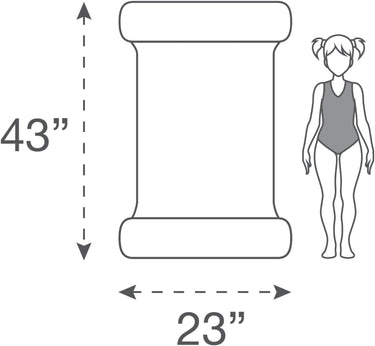 Dimensions for hammock float 43" x 23"
