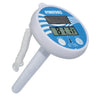 Solar thermometer with blue and white design