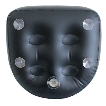 Black spa booster seat underneath showing suction cups to keep it in place