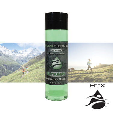 Green bottle with black label on a white background, featuring 'Hydro Therapeutics' branding.