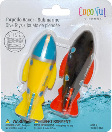 Torpedo Racers Submarine 2 pack. yellow and blue sub and black and red sub